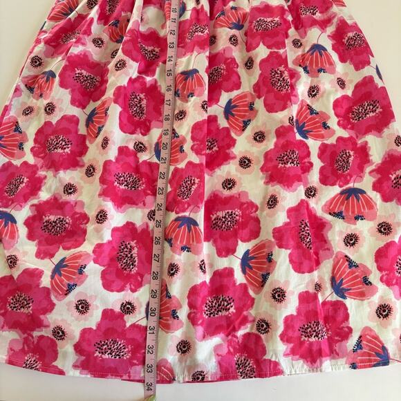 Lulus Perfectly Peppy Ivory Floral Print Smocked Midi Skirt Size Medium NWT - Picture 6 of 9